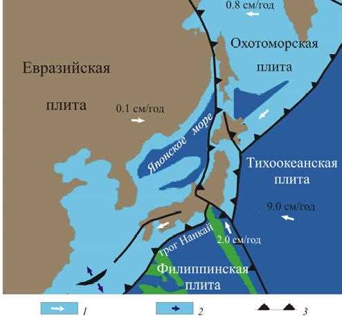 Зоны спрединга и субдукции - строение и расположение у берегов