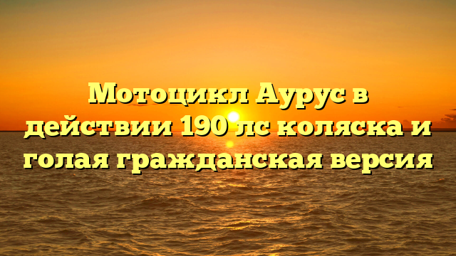 Мотоцикл Аурус в действии 190 лс коляска и голая гражданская версия