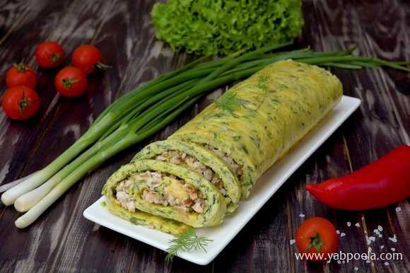 Вкусный рулет из кабачков с сыром на сковороде